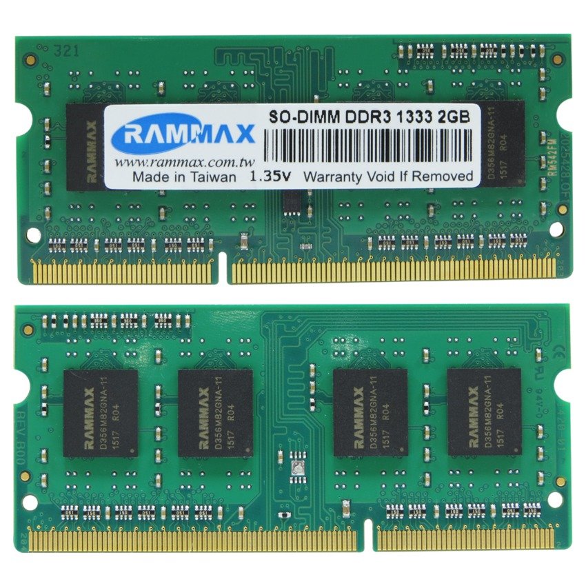 RAMMAX DDR3 1333MHZ 2GB SO-DIMM RAM (2-in-1)