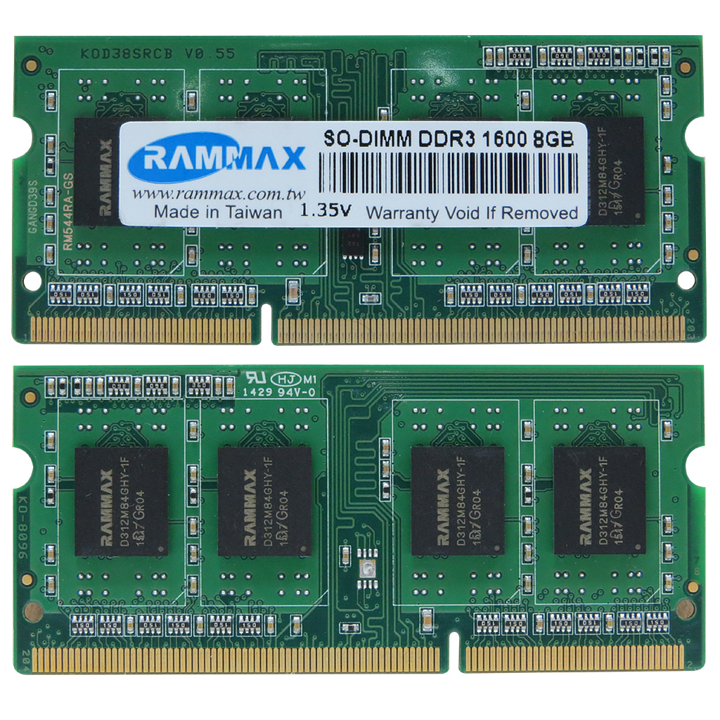RAMMAX DDR3 1600Mhz 8GB SO-DIMM RAM (set of 2)
