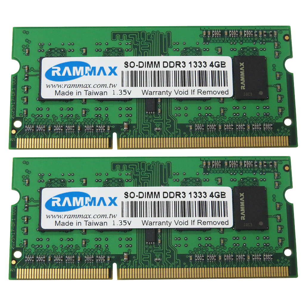 RAMMAX DDR3 1333MHz 4GB SO-DIMM RAM  (Set of 2)