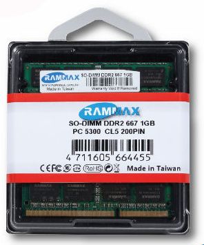 RAMMAX DDR2 667MHz 1GB SO-DIMM RAM (2-in-1)